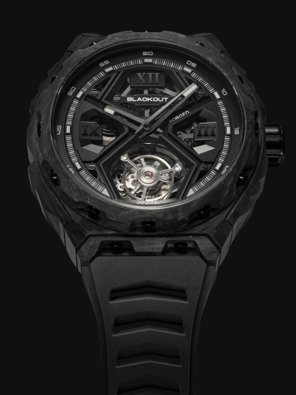 Blackout Concept,XPE 42.50毫米,42.50毫米,锻造碳纤维,黑色,自动上弦,陀飞轮,蓝宝石,水晶玻璃,XPE Tourbillon Black