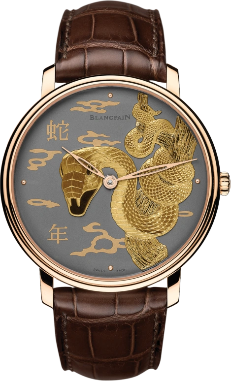 Blancpain,Villeret 45mm,45mm,Red Gold,Grey,Handwound,Skeleton,40hours,6615B,6615B-3612-55B