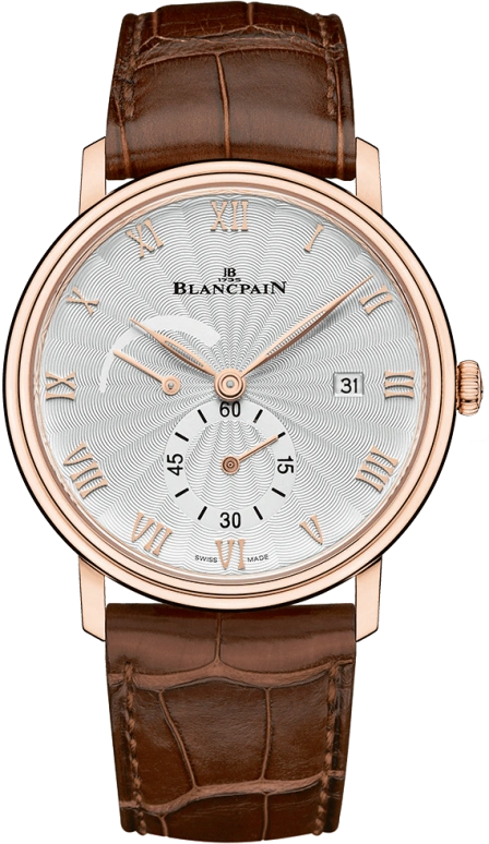 Blancpain,Villeret 40mm,40mm,Red Gold,White,Handwound,Date,Power Reserve Indicator,6606A,6606A-3642-55A