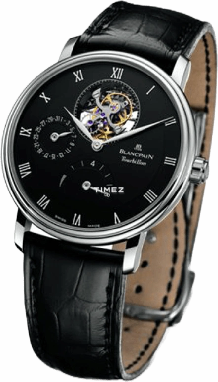 Blancpain,Villeret ,Stainless Steel,Black,Automatic,Day,Power Reserve Indicator,Tourbillon,6900,6900-3430-55B