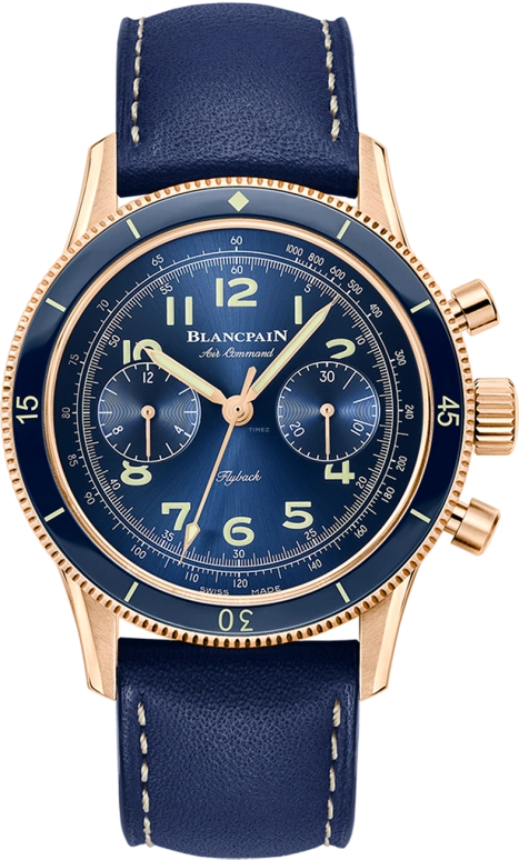Blancpain,Air Command 42.50mm,42.50mm,Red Gold,Blue,Automatic,50hours,In-house Caliber,AC02,AC02-36B40-63B