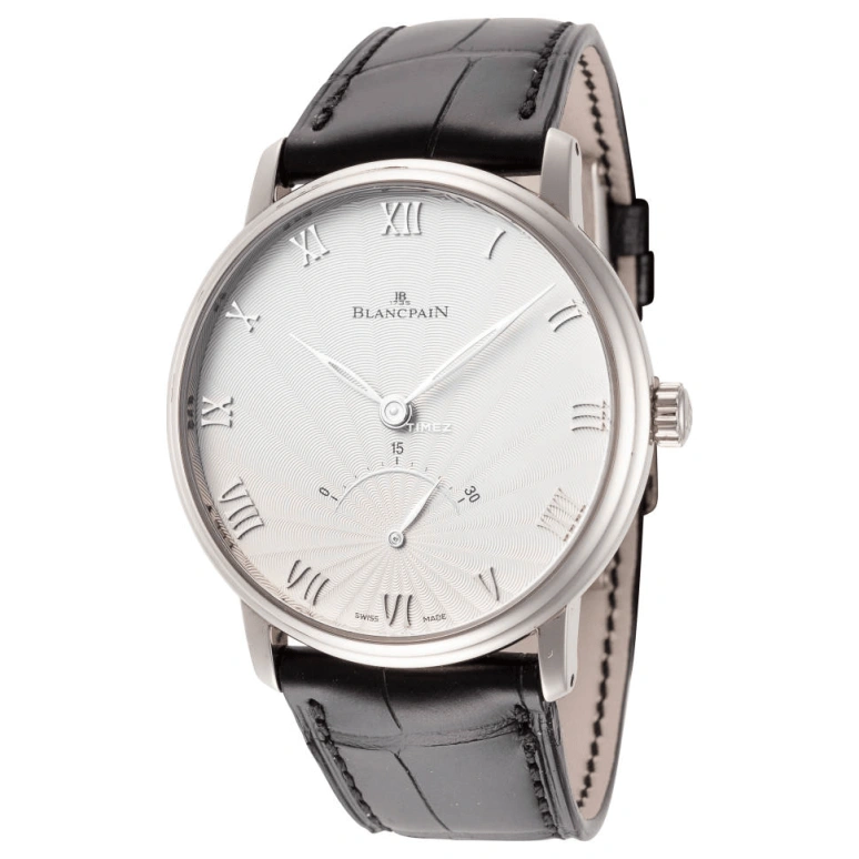 Blancpain,Villeret 40mm,40mm,White Gold,Silver,Automatic,Power Reserve Indicator,Retrograde,6653,6653-1542-55B