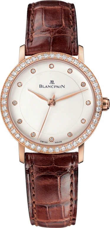 Blancpain,Villeret 29mm,29mm,Red Gold,White,Automatic,40hours,In-house Caliber,6102,6102-2987-55A