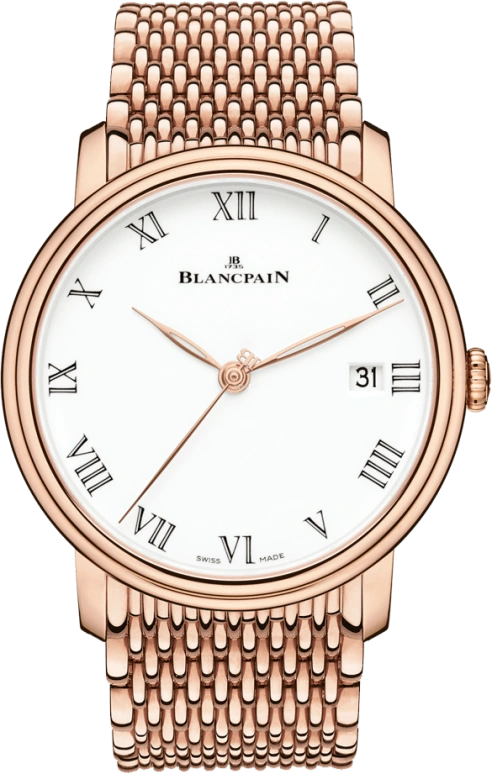 Blancpain,Villeret 42mm,42mm,Red Gold,White,Automatic,Date,192hours,6630,6630-3631-MMB