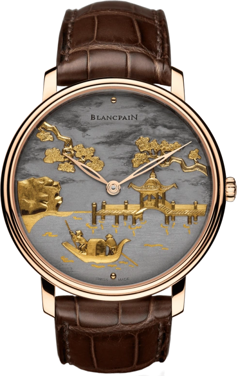 Blancpain,Villeret 45mm,45mm,Red Gold,Grey,Handwound,Skeleton,40hours,6615,6615-3612-55B