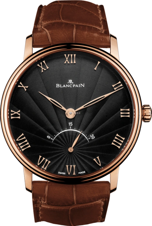 Blancpain,Villeret 40mm,40mm,Red Gold,Black,Automatic,Flyback,Retrograde,6653,6653-3630-55B