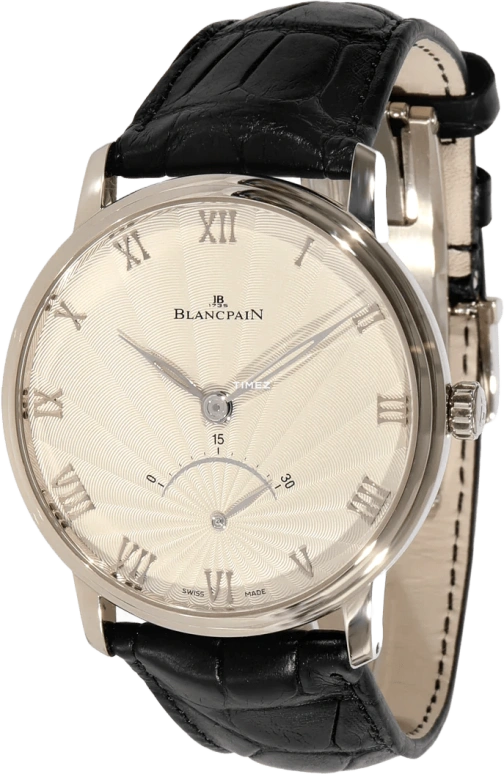 Blancpain,Villeret 40mm,40mm,White Gold,Silver,Automatic,Power Reserve Indicator,Retrograde,6653,6653-1542-55B