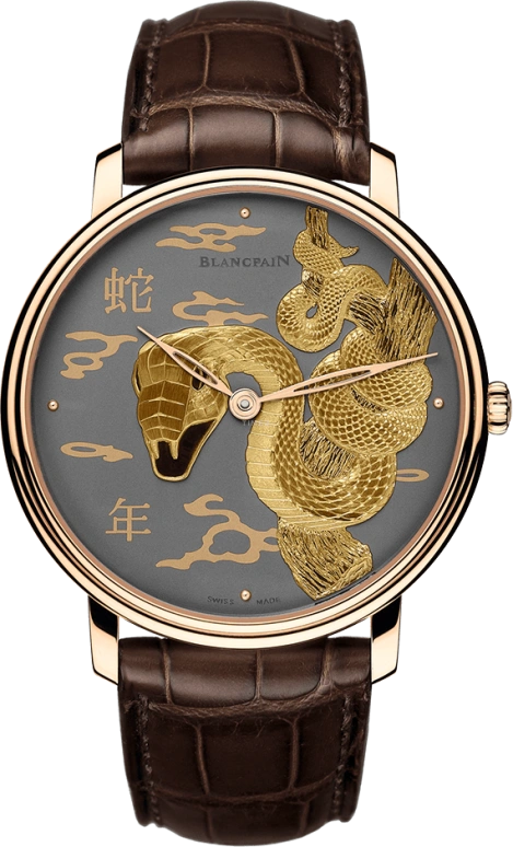 Blancpain,Villeret 45mm,45mm,Red Gold,Grey,Handwound,Skeleton,40hours,6615B,6615B-3612-55B