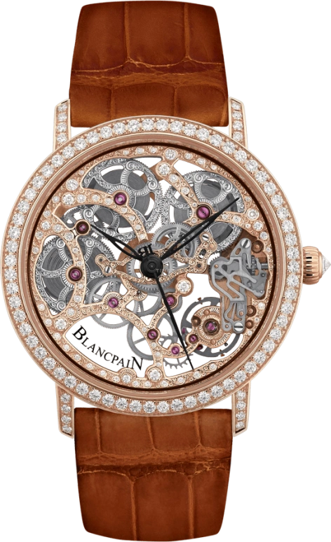 Blancpain,Villeret 38mm,38mm,Red Gold,Skeleton,Handwound,192hours,6633,6633-2900-55B