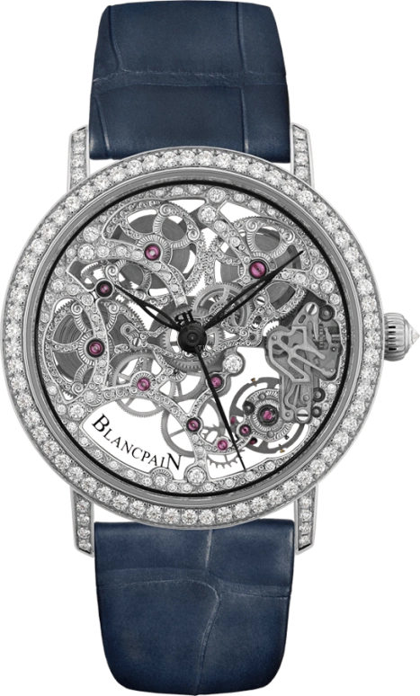 Blancpain,Villeret 38mm,38mm,White Gold,Skeleton,Handwound,192hours,6633,6633-1900-55B