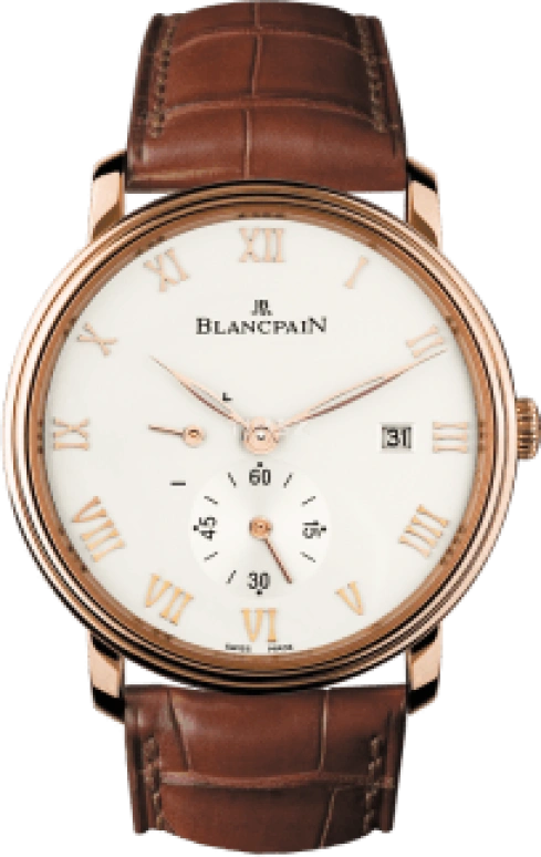 Blancpain,Villeret 40mm,40mm,Red Gold,White,Handwound,Day,Power Reserve Indicator,6606,6606-3642-55B