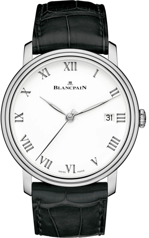 Blancpain,Villeret 42mm,42mm,White Gold,White,Automatic,Date,192hours,6630,6630-1531-55B