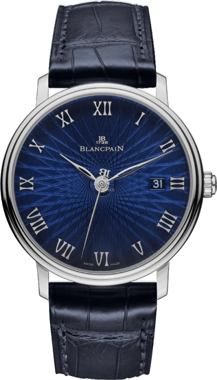 Blancpain,Villeret 38mm,38mm,White Gold,Blue,Automatic,Day,100hours,6223C,6223C-1529-55A