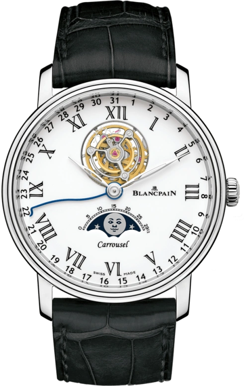 Blancpain,Villeret 42mm,42mm,Platinum,White,Automatic,Moonphase,Date,Carrousel,6622L,6622L-3431-55B