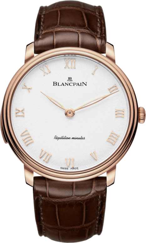 Blancpain,Villeret 40mm,40mm,Red Gold,White,Automatic,Minute Repeater,40hours,6635,6635-3642-55B