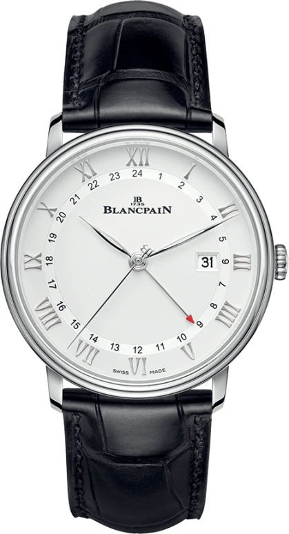 Blancpain,Villeret 40mm,40mm,Stainless Steel,White,Automatic,Dule Time,Big Date,6662,6662-1127-55B