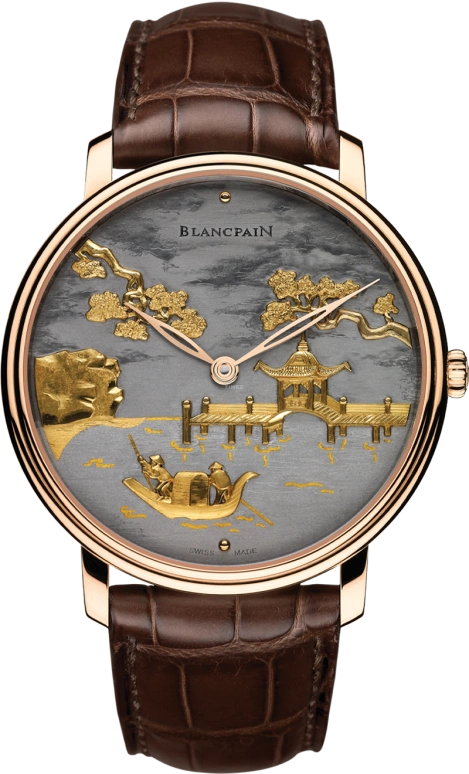 Blancpain,Villeret 45mm,45mm,Red Gold,Grey,Handwound,Skeleton,40hours,6615,6615-3612-55B