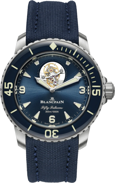 Blancpain,Fifty Fathoms 45mm,45mm,Titanium Gold,Blue,In-house Caliber,Sapphire,Crystal Glass,5025,5025-12B40-O52B