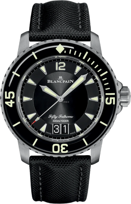 Blancpain,Fifty Fathoms 45mm,45mm,Titanium,Black,Automatic,Big Date,120hours,5050,5050-12B30-B52A