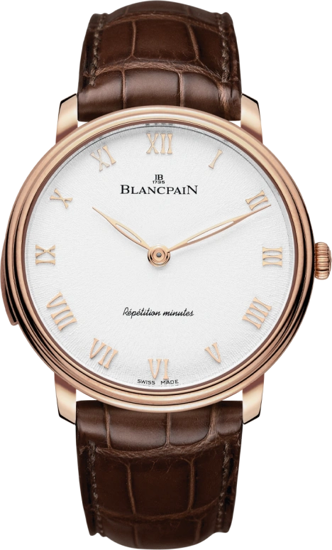 Blancpain,Villeret 40mm,40mm,Red Gold,White,Automatic,Minute Repeater,40hours,6635,6635-3642-55B