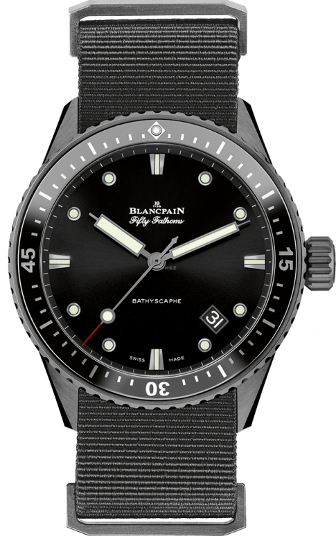 Blancpain,Fifty Fathoms 43.60mm,43.60mm,Ceramic,Black,Automatic,Day,Anti-magnetic,5000,5000-0130-NABA