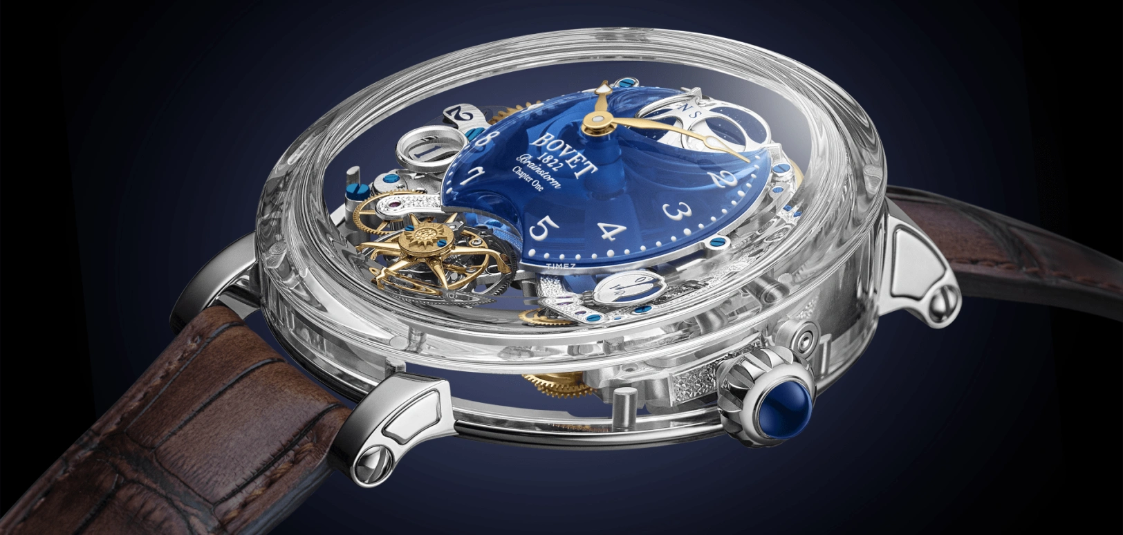 Bovet,Dimier 48mm,48mm,White Gold,Skeleton,Handwound,Moonphase,Day,Power Reserve Indicator,Tourbillon,Sapphire,Crystal Glass,Round,R260002