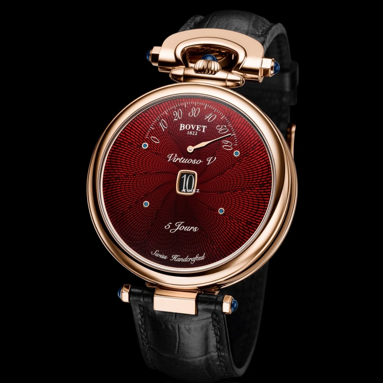 Bovet,Fleurier 43.50mm,43.50mm,Rose Gold,Red,Handwound,Day,Power Reserve Indicator,Flyback,ACHS029