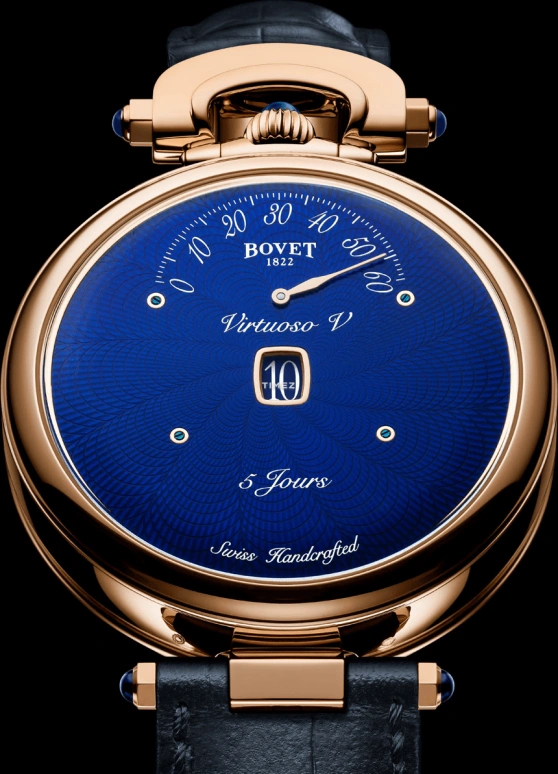 播威,Fleurier 43.50毫米,43.50毫米,玫瑰金,蓝色,手动上弦,日历,动力储存指示,飞返,ACHS025