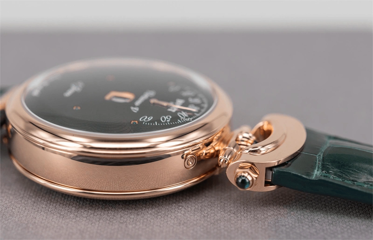 Bovet,Fleurier 43.50mm,43.50mm,Rose Gold,Green,Handwound,Day,Power Reserve Indicator,ACHS033