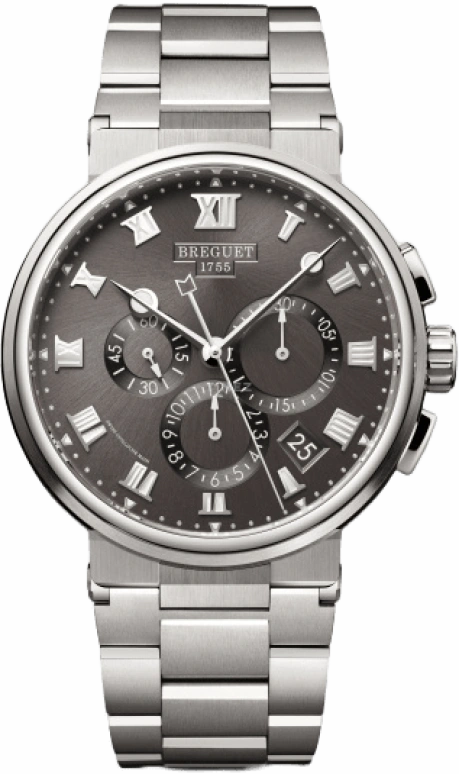 Breguet,Marine 42.30mm,42.30mm,Titanium,Grey,Automatic,Chronograph,Day,Flyback,5527TI,5527TI/G2/TW0