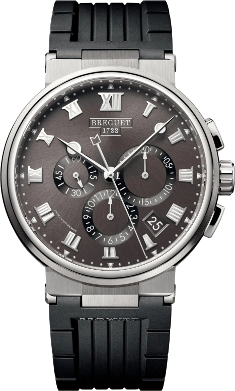 Breguet,Marine 42.30mm,42.30mm,Titanium,Grey,Automatic,Chronograph,Day,Flyback,5527TI,5527TI/G2/5WV