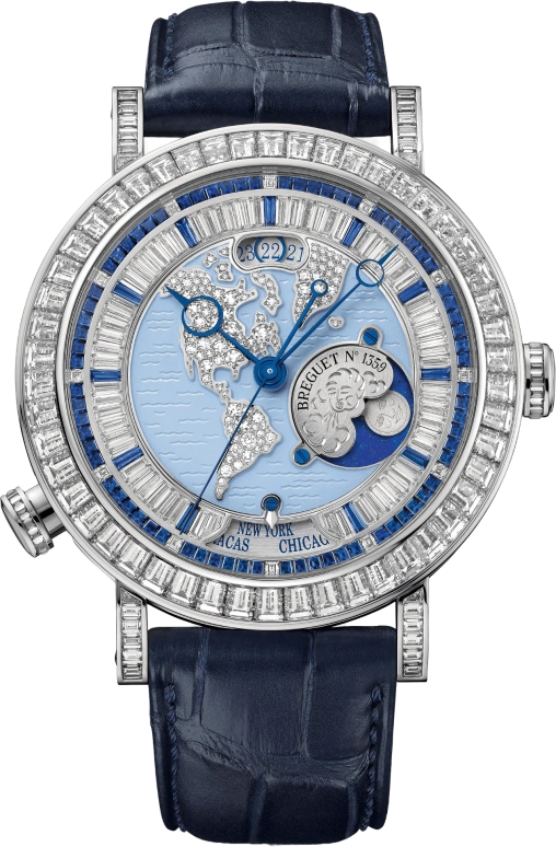 Breguet,Classique 46mm,46mm,Platinum,Blue,Automatic,Day,Dule Time,5719PT,5719PT/US/9ZV/DD0D