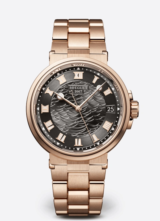 Breguet,Marine 40mm,40mm,Rose Gold,Grey,Automatic,Day,55hours,5517BR,5517BR/G3/RZ0