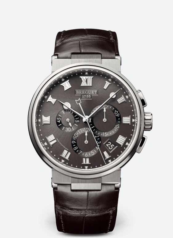 Breguet,Marine 42.30mm,42.30mm,Titanium,Grey,Automatic,Chronograph,Day,Flyback,5527TI,5527TI/G2/9WV