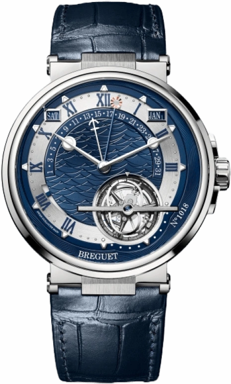 Breguet,Marine 43.90mm,43.90mm,Platinum,Blue,Automatic,Perpetual Calendar,Leap Year,Month,Date,80hours,In-house Caliber,5887PT,5887PT/Y2/9WV