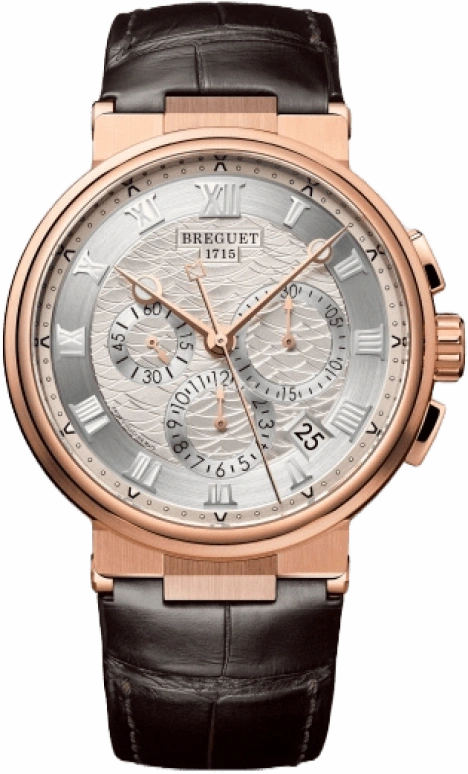 Breguet,Marine 42.30mm,42.30mm,Rose Gold,Silver,Automatic,Chronograph,Day,Flyback,5527BR,5527BR/12/9WV