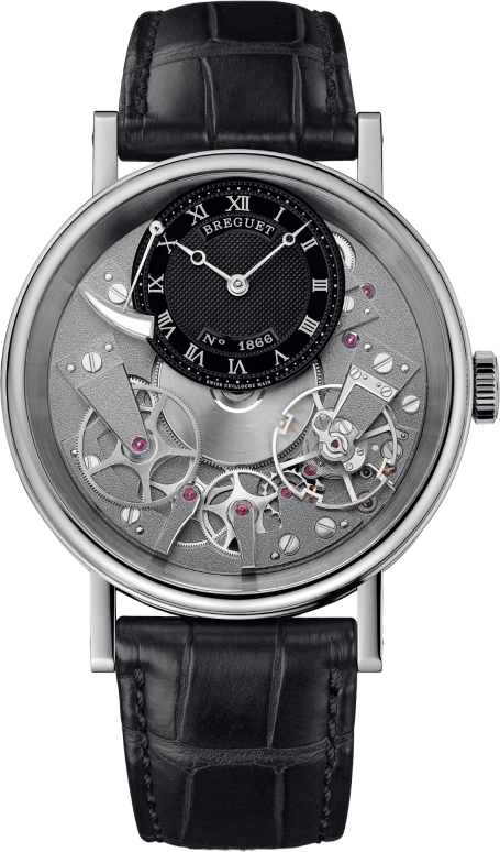 Breguet,Tradition 40mm,40mm,White Gold,Black,Handwound,Power Reserve Indicator,50hours,7057BB,7057BB/G9/9W6