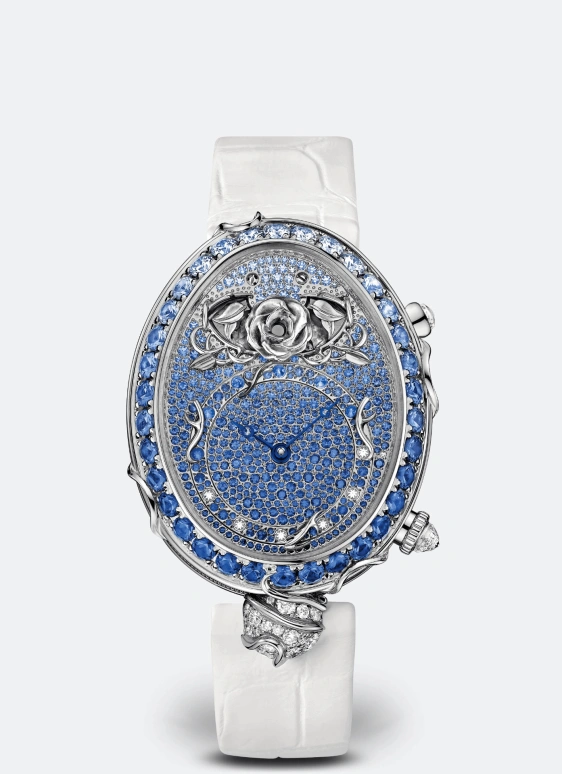 宝玑,那不勒斯王后 40.10x32毫米,40.10x32毫米,白金,蓝色,自动上弦,大自鸣,小自鸣,那不勒斯皇后,8973BB,8973BB/6S/8H4/SD0D3L