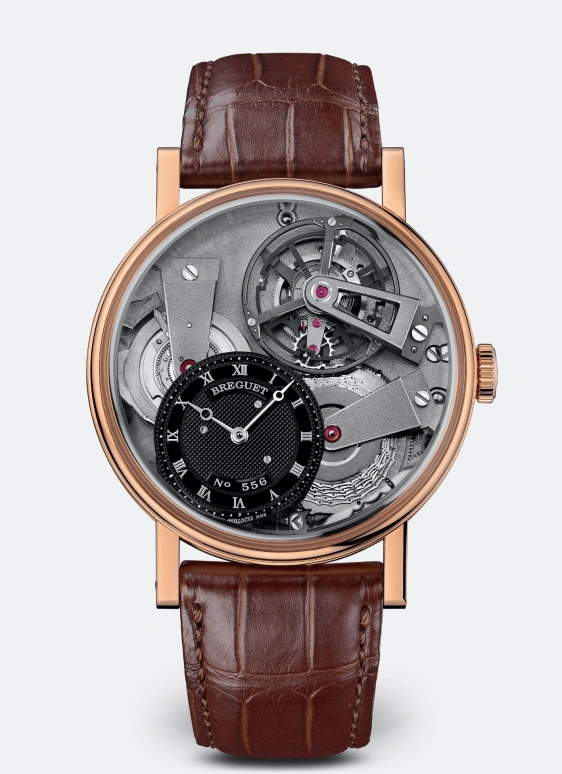 Breguet,Tradition 41mm,41mm,Rose Gold,Black,Grey,Handwound,Power Reserve Indicator,Tourbillon Escapement,Chain & Fusée,7047BR,7047BR/G9/9ZU