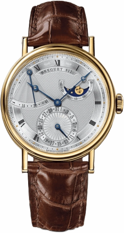 Breguet,Classique 39mm,39mm,Yellow Gold,Silver,Automatic,Moonphase,Day,Power Reserve Indicator,7137BA,7137BA/11/9V6