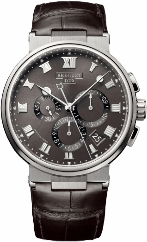 Breguet,Marine 42.30mm,42.30mm,Titanium,Grey,Automatic,Chronograph,Day,Flyback,5527TI,5527TI/G2/9WV