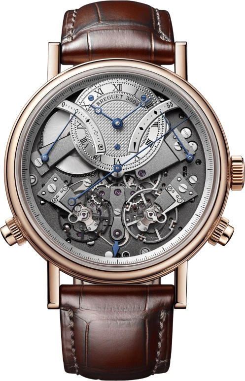 Breguet,Tradition 44mm,44mm,Rose Gold,Grey,Handwound,Chronograph,Power Reserve Indicator,Retrograde,7077BR,7077BR/G1/9XV