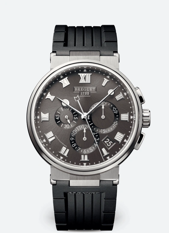 Breguet,Marine 42.30mm,42.30mm,Titanium,Grey,Automatic,Chronograph,Day,Flyback,5527TI,5527TI/G2/5WV