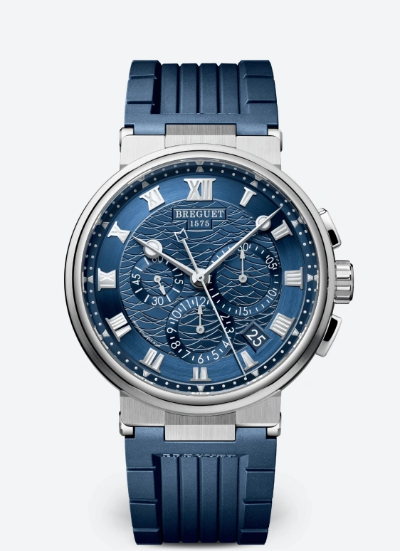 Breguet,Marine 42.30mm,42.30mm,White Gold,Blue,Automatic,Chronograph,Day,Flyback,5527BB,5527BB/Y2/5WV