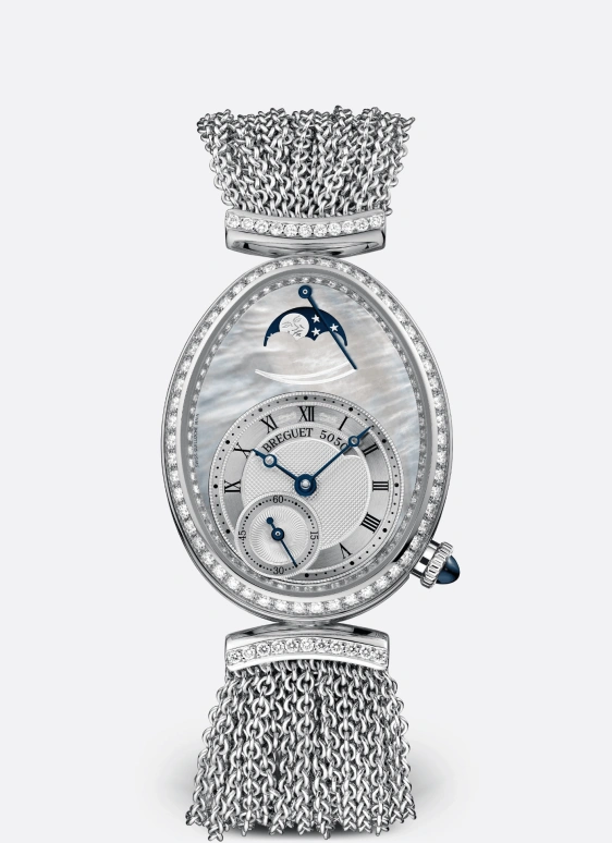 Breguet,Reine de Naples 36.50x28.48mm,36.50x28.48mm,White Gold,White,Automatic,In-house Caliber,Sapphire,Crystal Glass,8908BB,8908BB/5T/J70/D0DD