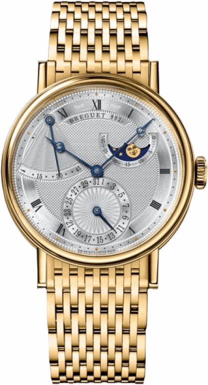 Breguet,Classique 39mm,39mm,Yellow Gold,Silver,Automatic,Moonphase,Day,Power Reserve Indicator,7137BA,7137BA/11/AV0