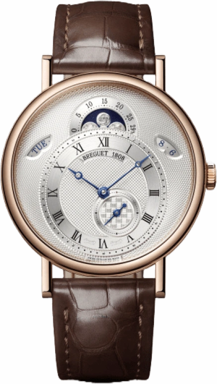 Breguet,Classique 39mm,39mm,Rose Gold,Silver,Automatic,Moonphase,Date,Day,7337BR,7337BR/15/9VU