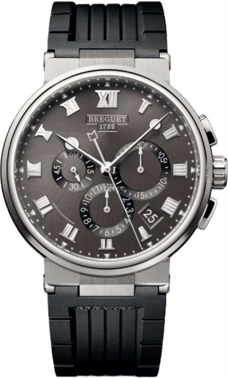 Breguet,Marine 42.30mm,42.30mm,Titanium,Grey,Automatic,Chronograph,Day,Flyback,5527TI,5527TI/G2/5WV