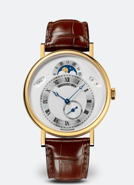 Breguet,Classique 39mm,39mm,Yellow Gold,Silver,Automatic,Moonphase,Date,Day,7337BA,7337BA/1E/9V6