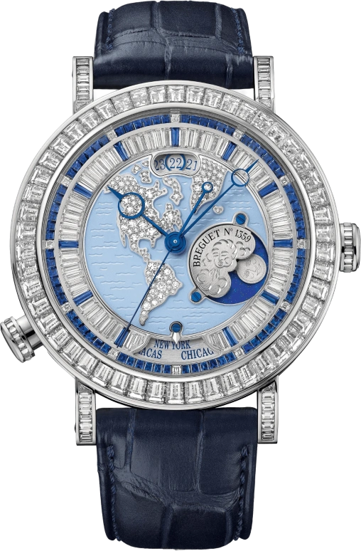 Breguet,Classique 46mm,46mm,Platinum,Blue,Automatic,Day,Dule Time,5719PT,5719PT/US/9ZV/DD0D